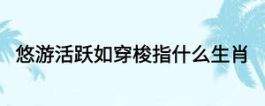 悠游活躍如穿梭指什么生肖