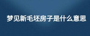 夢(mèng)見(jiàn)新毛坯房子是什么意思