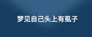 夢(mèng)見(jiàn)自己頭上有虱子
