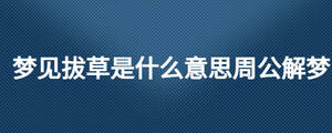 夢(mèng)見(jiàn)拔草是什么意思周公解夢(mèng)