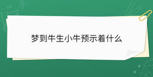 夢到牛生小牛預(yù)示著什么