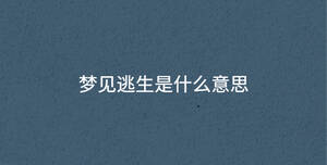 夢(mèng)見逃生是什么意思