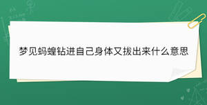 夢(mèng)見(jiàn)螞蝗鉆進(jìn)自己身體又拔出來(lái)什么意思