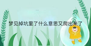 夢(mèng)見(jiàn)掉坑里了什么意思又爬出來(lái)了