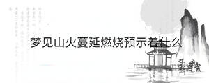 夢見山火蔓延燃燒預示著什么