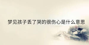 夢(mèng)見(jiàn)孩子丟了哭的很傷心是什么意思