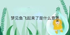 夢見魚飛起來了是什么意思