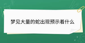 夢見大量的蛇出現(xiàn)預示著什么